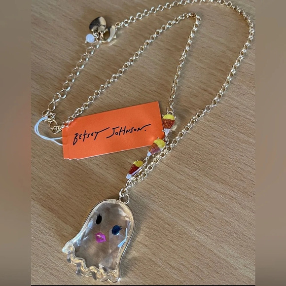 NWT Betsey Johnson Ghost Necklace - Picture 4 of 8